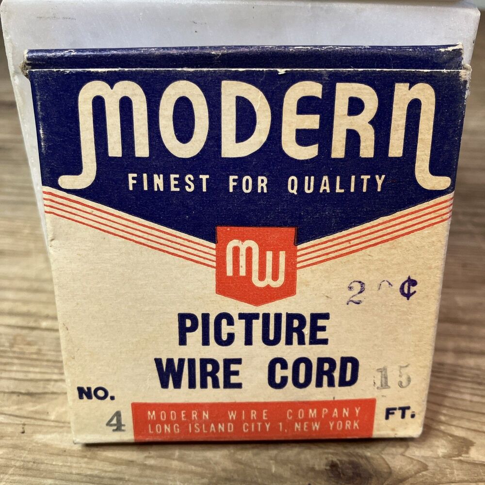 Vintage Modern Finest For Quality Picture Hanging Wire Cord In Art Deco Box NYC